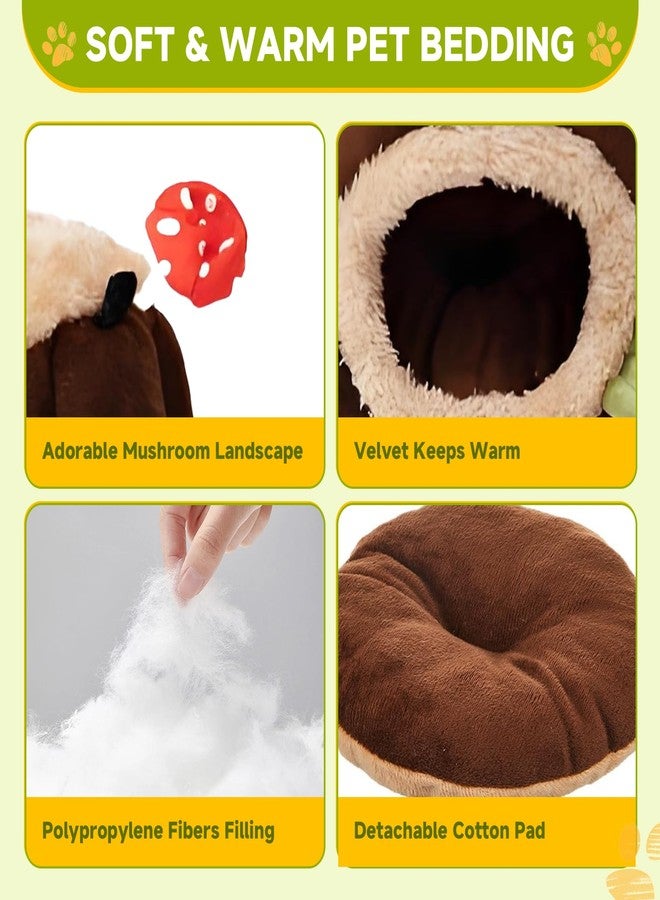 LYART Guinea Pig Hamster Bedding or Hideout for Mouse Mice Rat Ferret Bunny Fluff Bedding Bed House Cage Accessories, Dwarf Rabbits Hedgehog Bearded Dragon Warm Bedding Winter Nest Cave, Washable(2.L) - Image 3